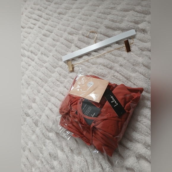 Lulu's Elegant Rust Wrap Dress - Picture 6 of 6